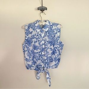 NWT Joie Knot Tie Hem Collared Shirt Blouse